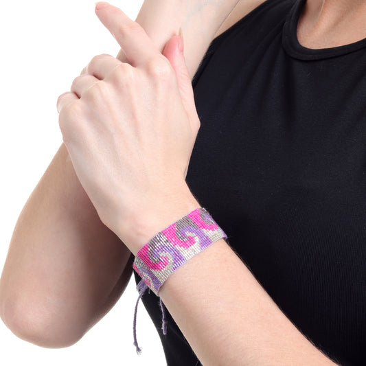 Wave Pattern Adjustable Beaded Bracelet for Women