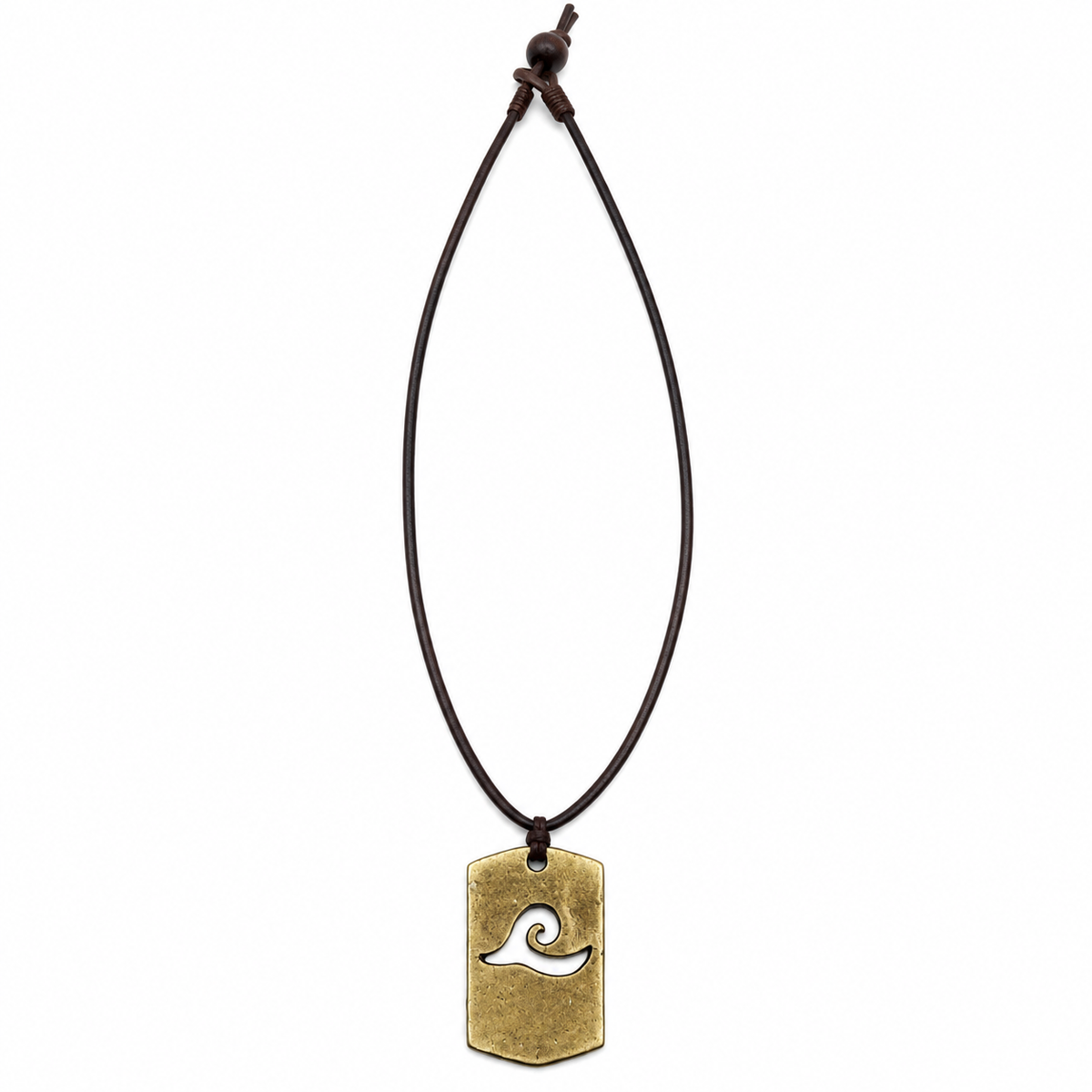 Wave Pendant Leather Necklace for Men