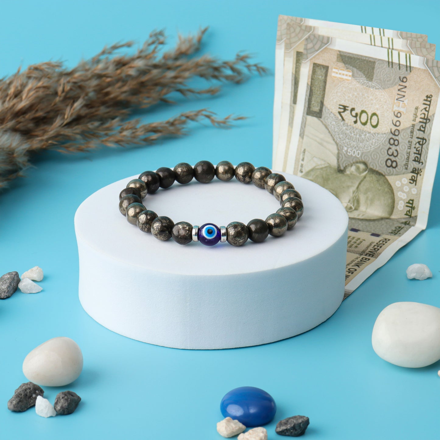 Wealth Shield Pyrite Natural Stone Bracelet
