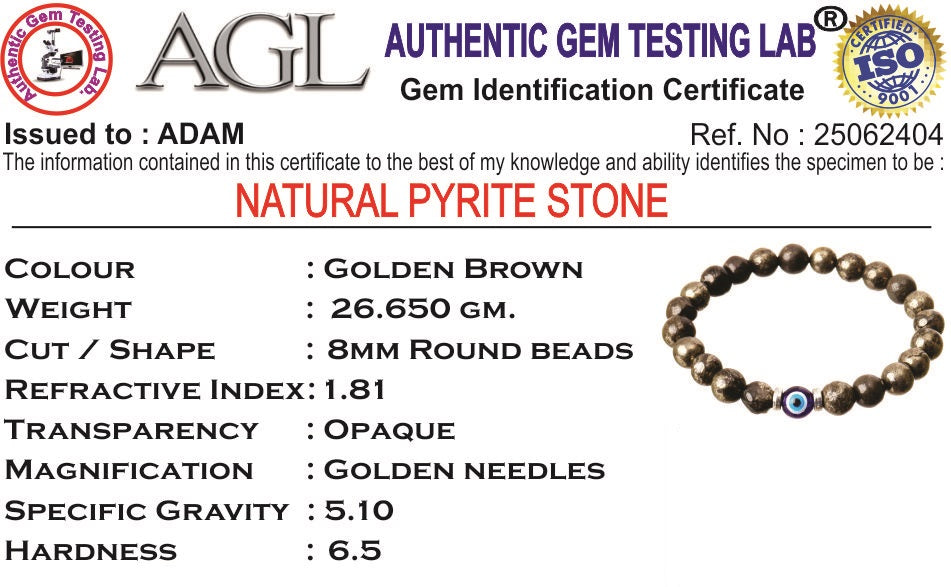 Wealth Shield Pyrite Natural Stone Bracelet