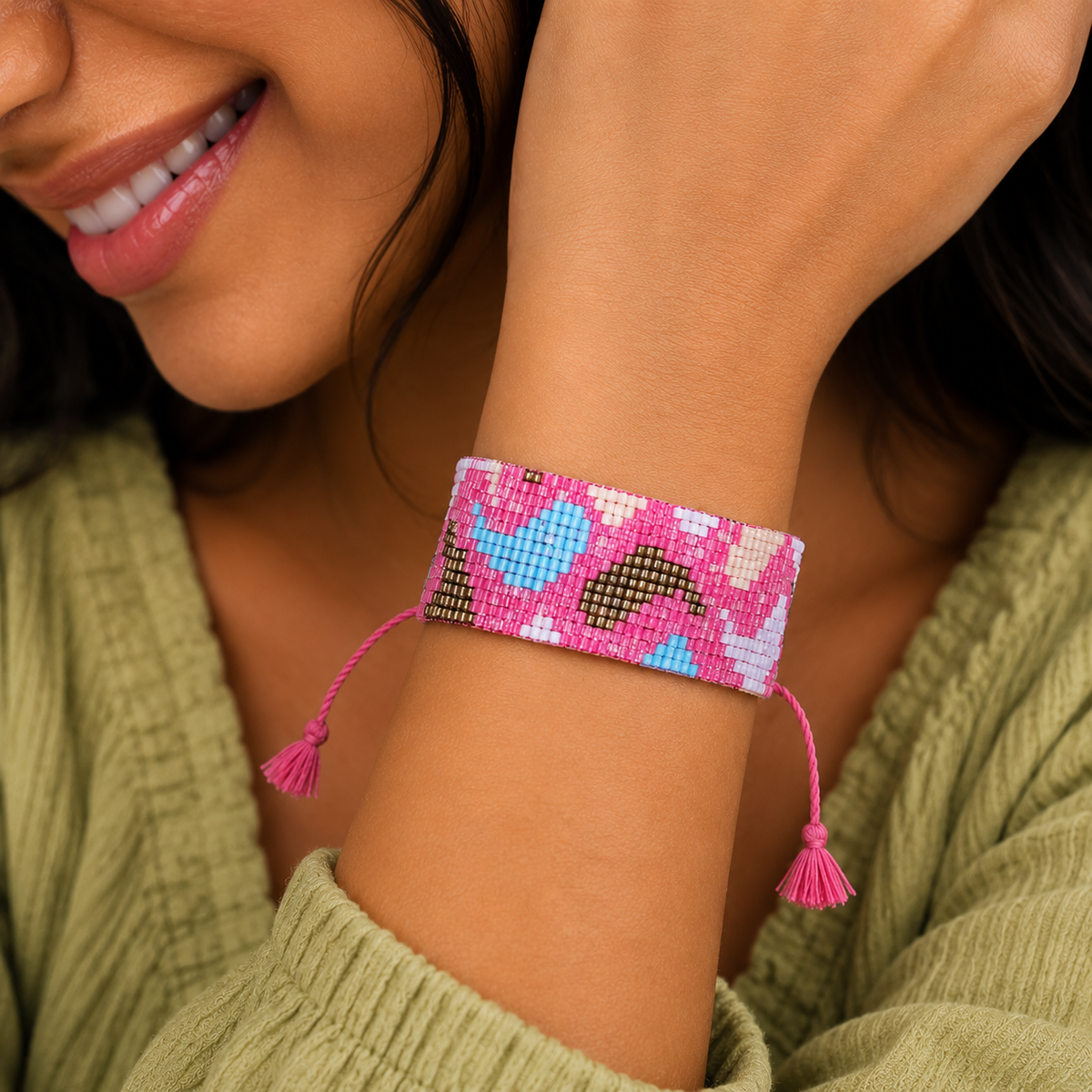 Whale Pattern Adjustable Beaded Bracelet for Women