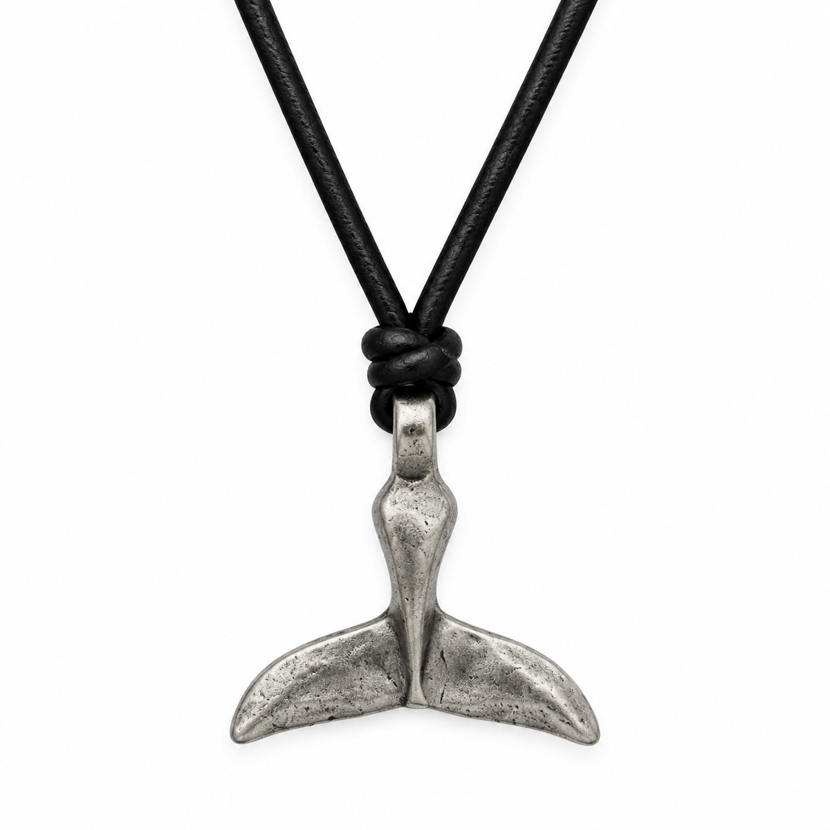 Whale Tail Leather Necklace for Men