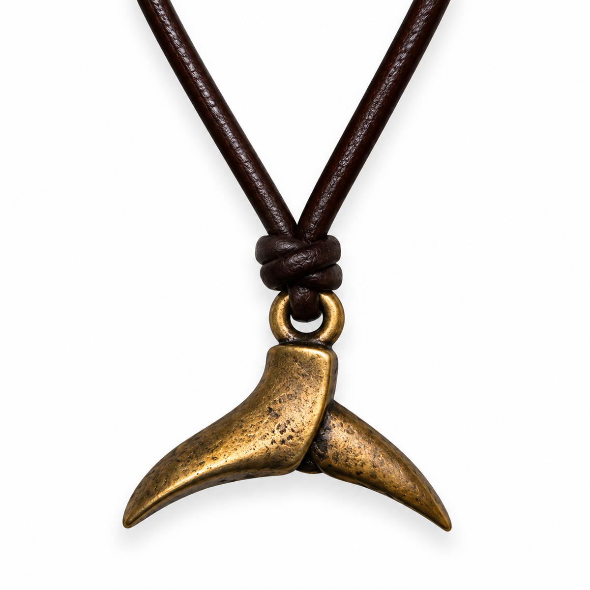 Whale Tail Pendant Leather Necklace for Men