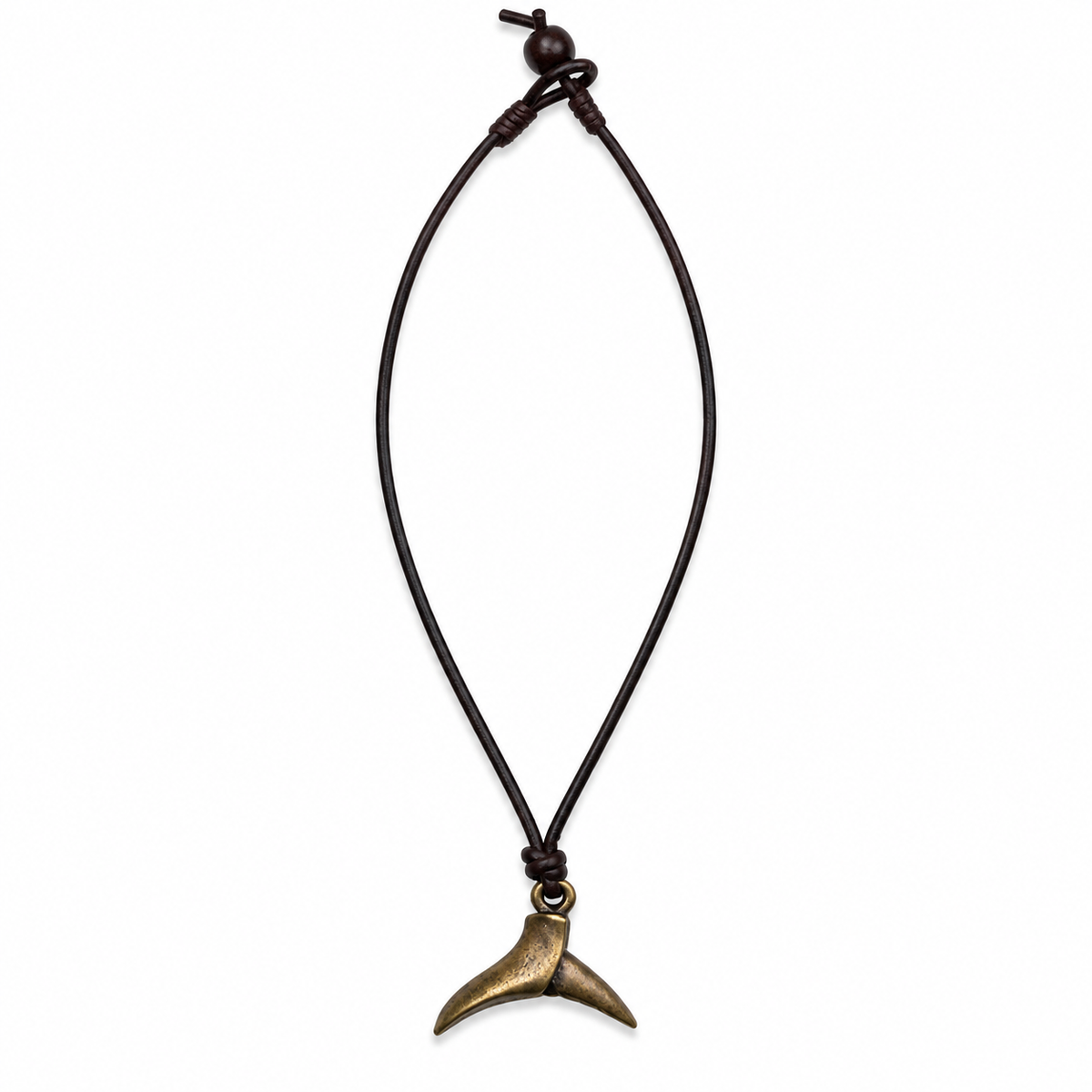Whale Tail Pendant Leather Necklace for Men