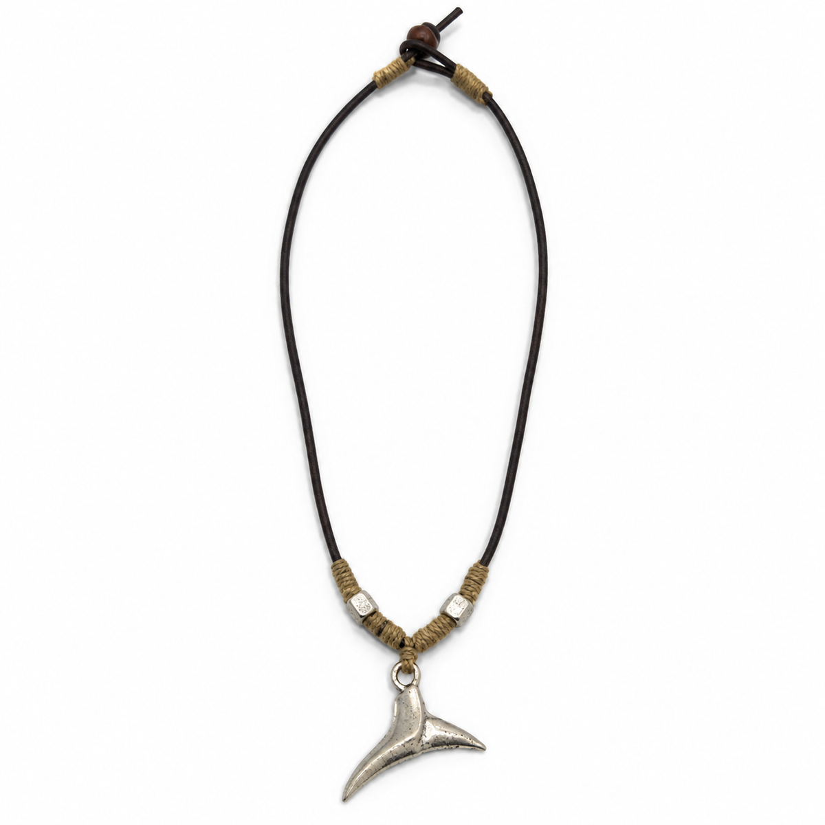 Whale Tail Pendant Leather Necklace for Men