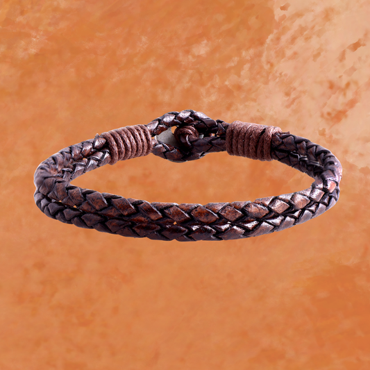 Zaragoza Men’s Braided Leather Bracelet