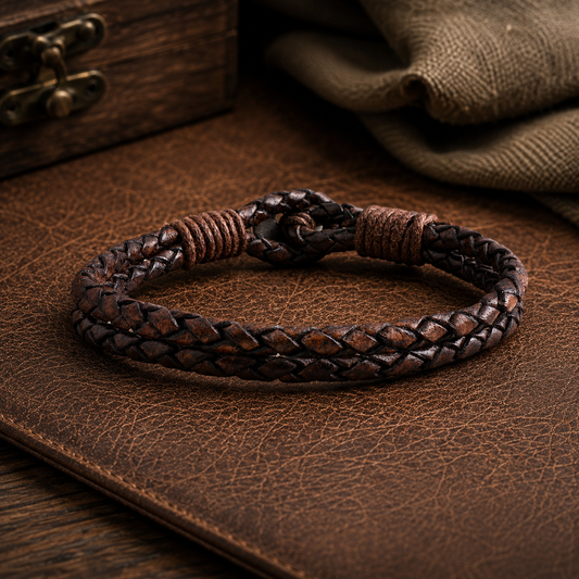 Zaragoza Men’s Braided Leather Bracelet