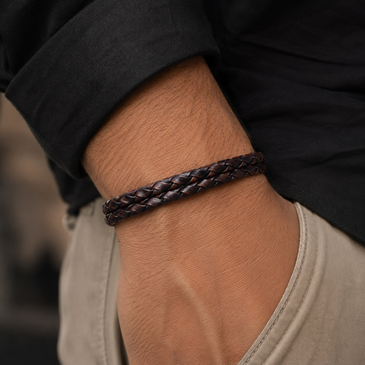 Zaragoza Men’s Braided Leather Bracelet