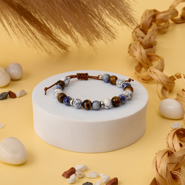 Zen Power Trio Bracelet - Sodalite, Howlite & Tiger Eye Natural Stone