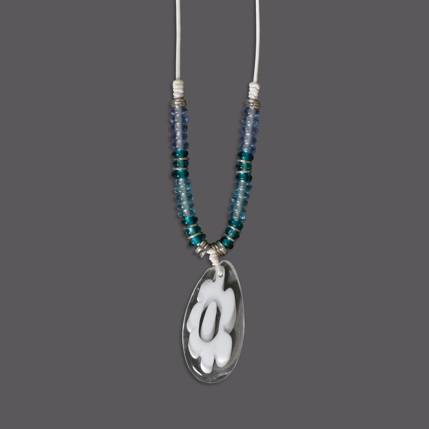 Beaded Choker Necklace with Flower Pendant