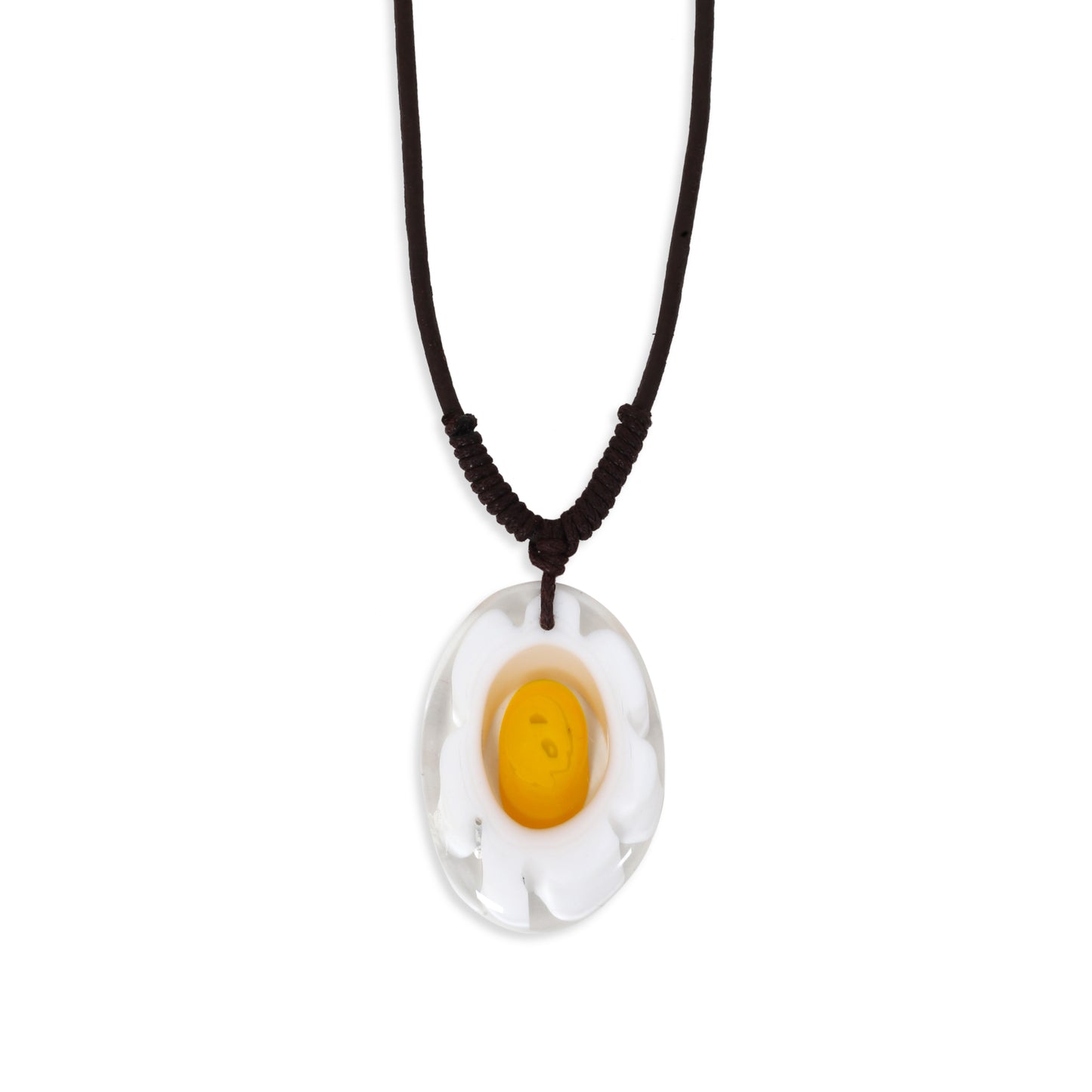 Leather Choker Necklace with Flower Pendant