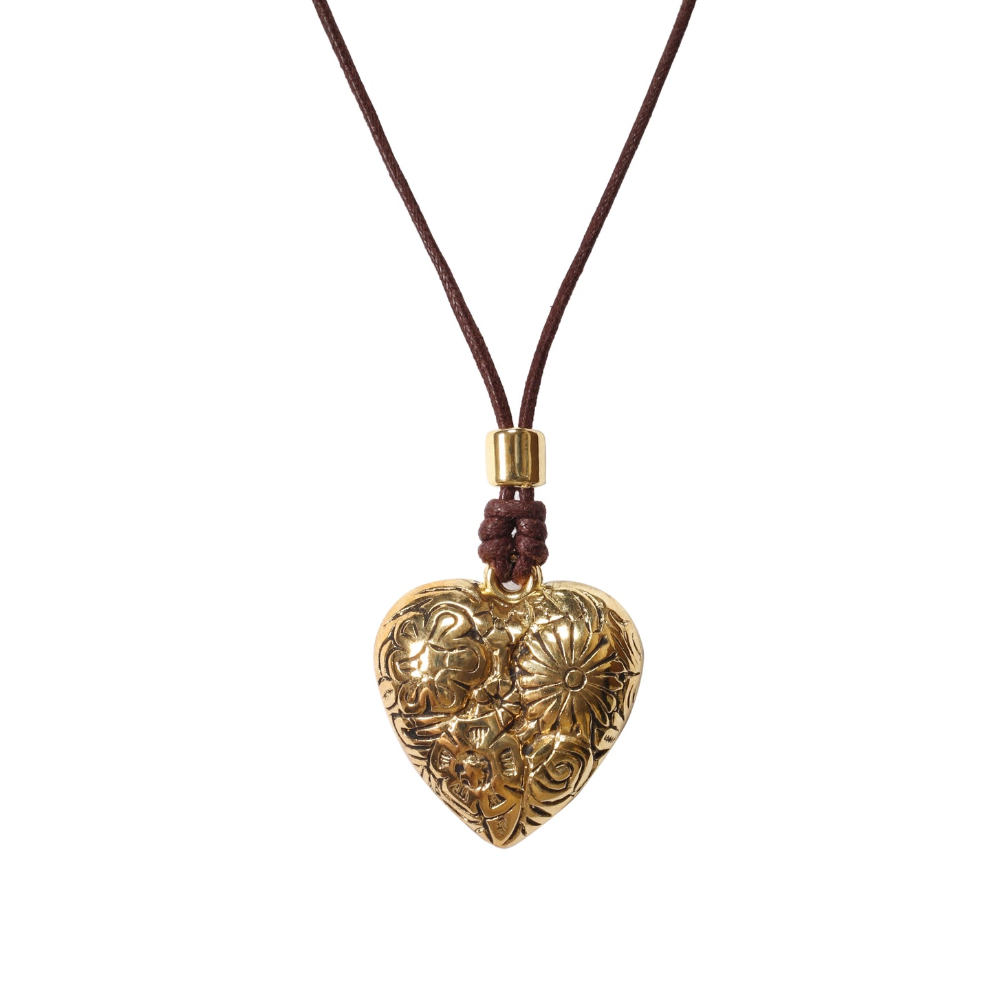 Choker Necklace with Floral Heart Pendant