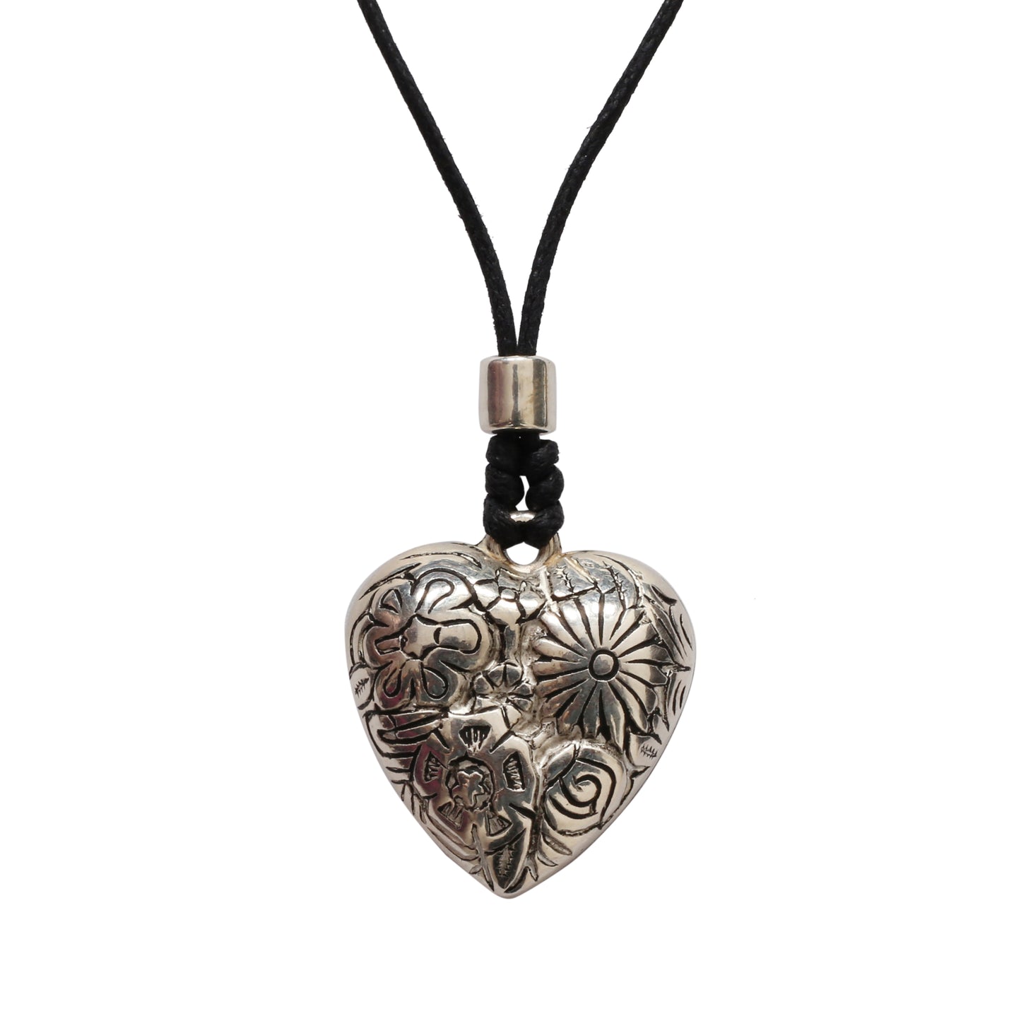 Choker Necklace with Floral Heart Pendant
