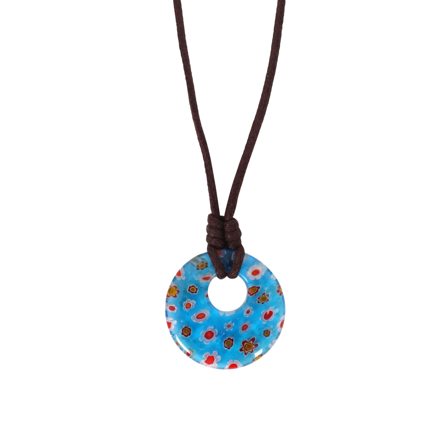 Choker Necklace with Round Floral Pendant