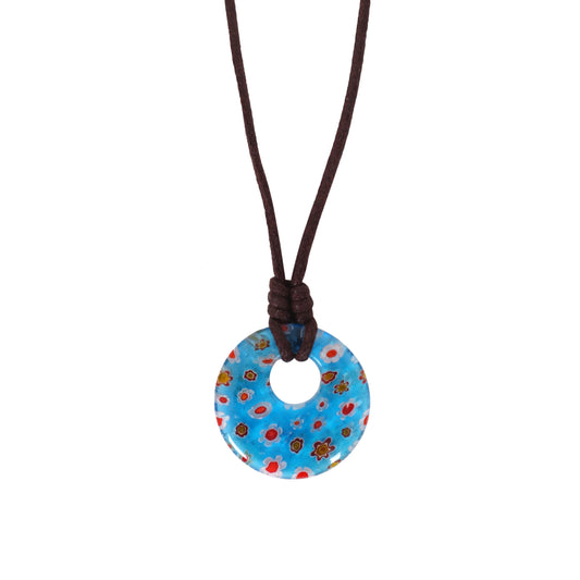 Choker Necklace with Round Floral Pendant