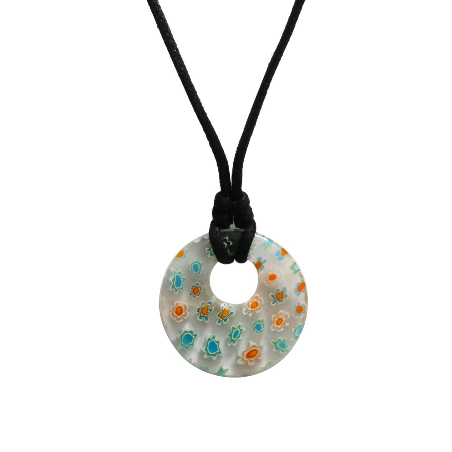 Choker Necklace with Round Floral Pendant
