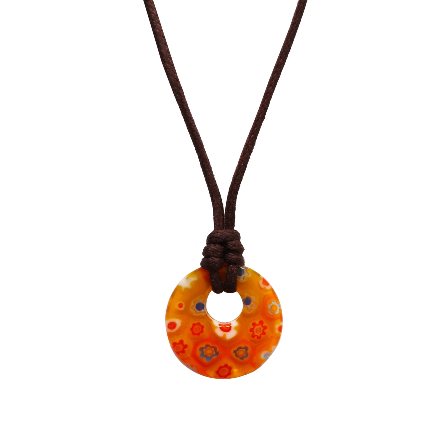 Choker Necklace with Round Floral Pendant