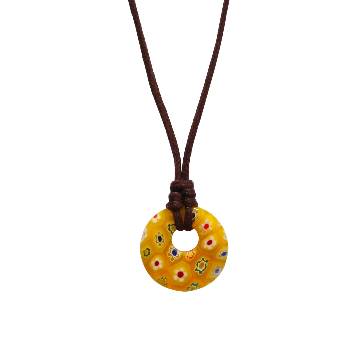 Choker Necklace with Round Floral Pendant